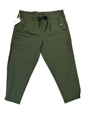 PASKHO Sanctuary Pants Cropped Tech Olive Dark Green Cargo Joggers, XL NEW!
